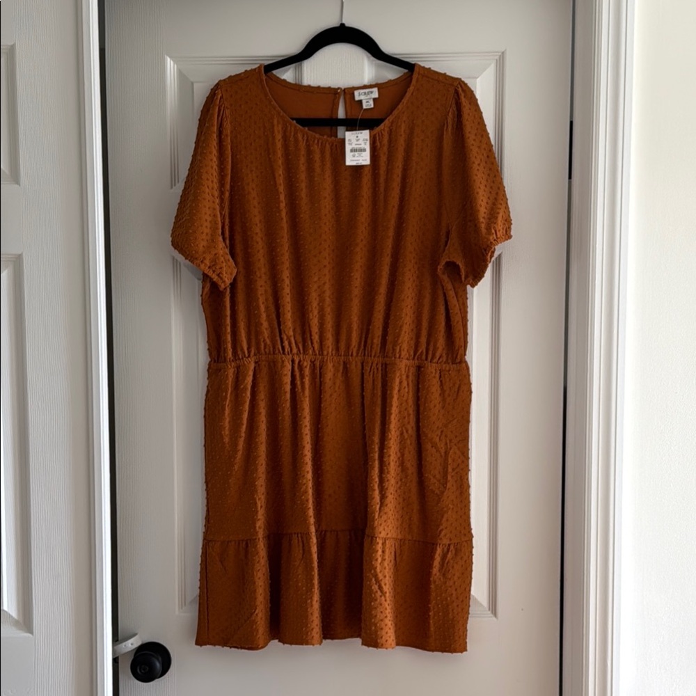 J. Crew Women's Orange Textured Dress size XL - NWT